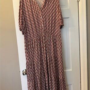 Max Studio 2x Floral Red Maxi Dress